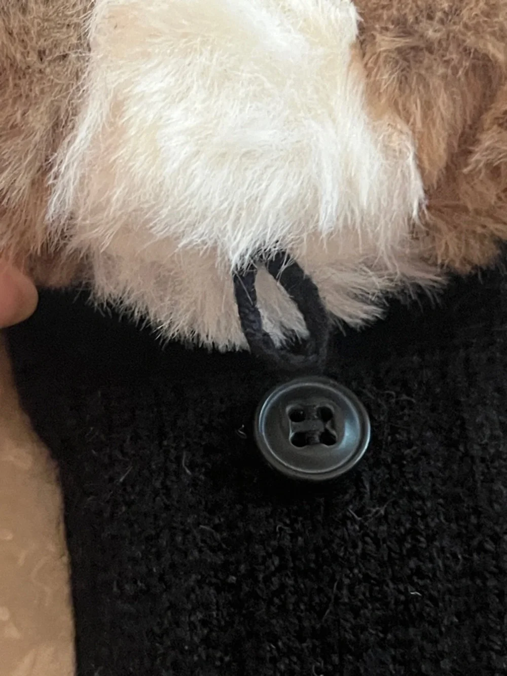 Zara Black Fingerless Convertible Mittens with Brown Plush Animal Faces